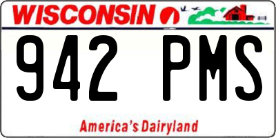 WI license plate 942PMS