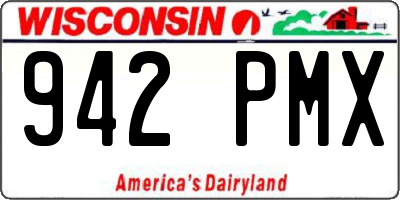 WI license plate 942PMX