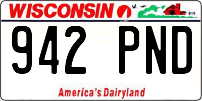 WI license plate 942PND