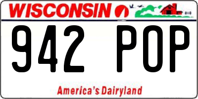 WI license plate 942POP