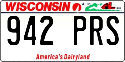 WI license plate 942PRS