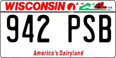 WI license plate 942PSB