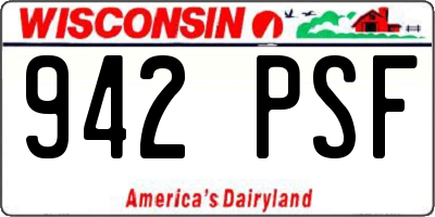 WI license plate 942PSF