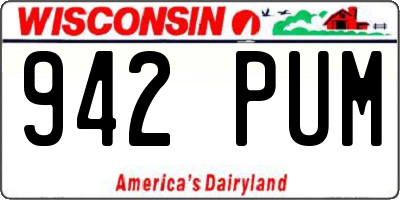 WI license plate 942PUM