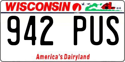 WI license plate 942PUS