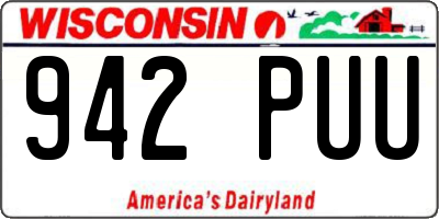 WI license plate 942PUU