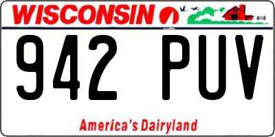 WI license plate 942PUV