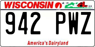 WI license plate 942PWZ