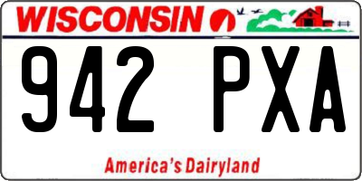 WI license plate 942PXA