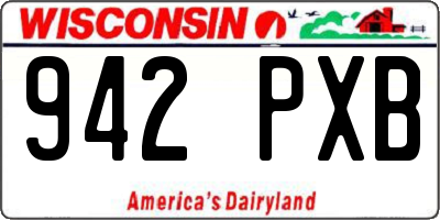 WI license plate 942PXB