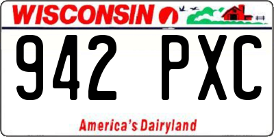 WI license plate 942PXC