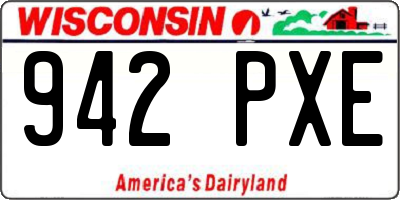 WI license plate 942PXE