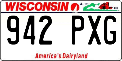 WI license plate 942PXG