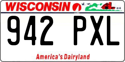 WI license plate 942PXL