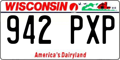 WI license plate 942PXP
