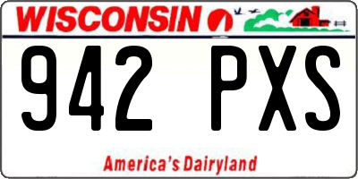WI license plate 942PXS