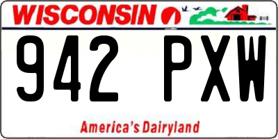 WI license plate 942PXW