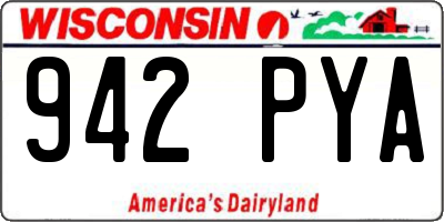 WI license plate 942PYA