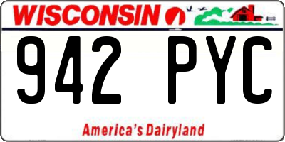 WI license plate 942PYC
