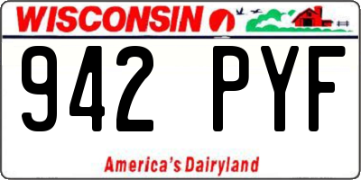 WI license plate 942PYF