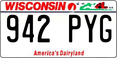 WI license plate 942PYG