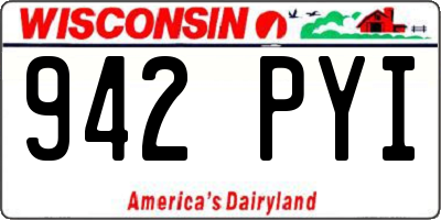 WI license plate 942PYI