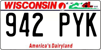 WI license plate 942PYK
