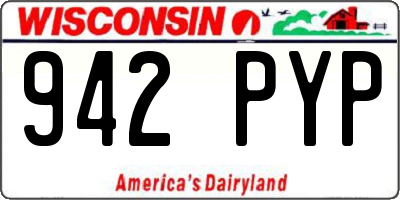 WI license plate 942PYP