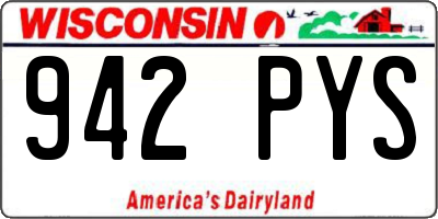 WI license plate 942PYS