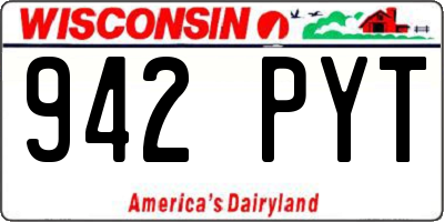 WI license plate 942PYT