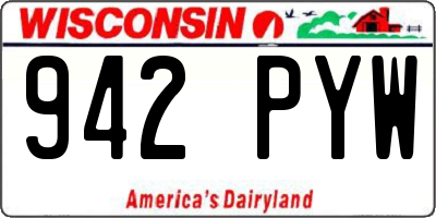 WI license plate 942PYW