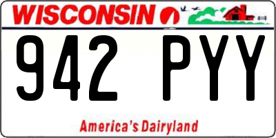 WI license plate 942PYY