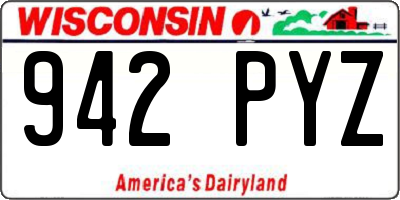 WI license plate 942PYZ