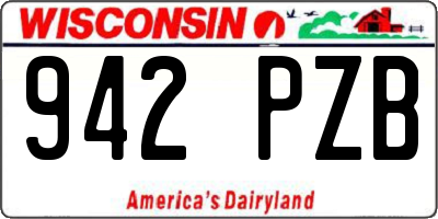 WI license plate 942PZB
