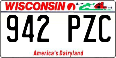 WI license plate 942PZC