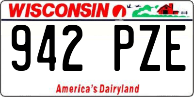 WI license plate 942PZE
