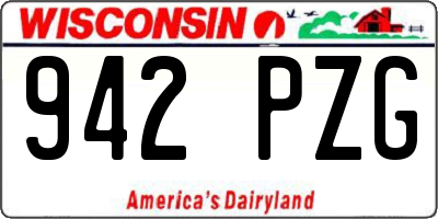 WI license plate 942PZG
