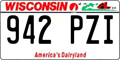 WI license plate 942PZI