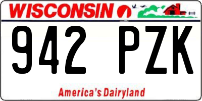 WI license plate 942PZK