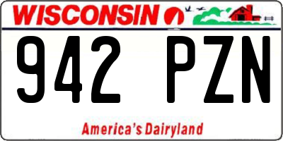 WI license plate 942PZN