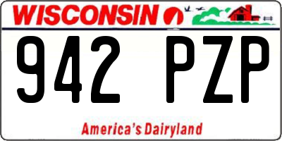 WI license plate 942PZP