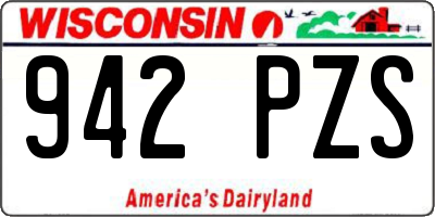 WI license plate 942PZS