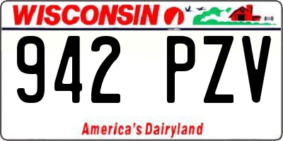 WI license plate 942PZV