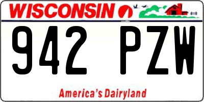 WI license plate 942PZW
