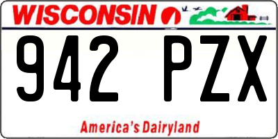WI license plate 942PZX