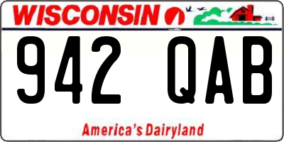 WI license plate 942QAB