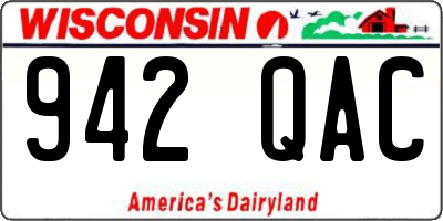 WI license plate 942QAC