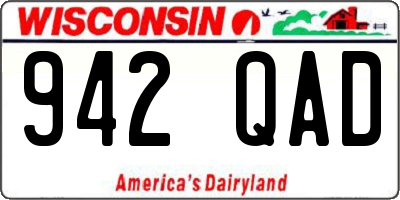 WI license plate 942QAD