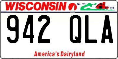 WI license plate 942QLA
