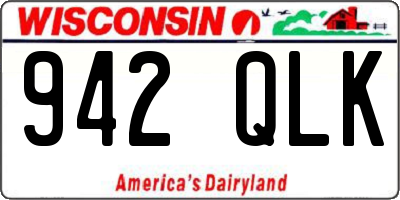 WI license plate 942QLK